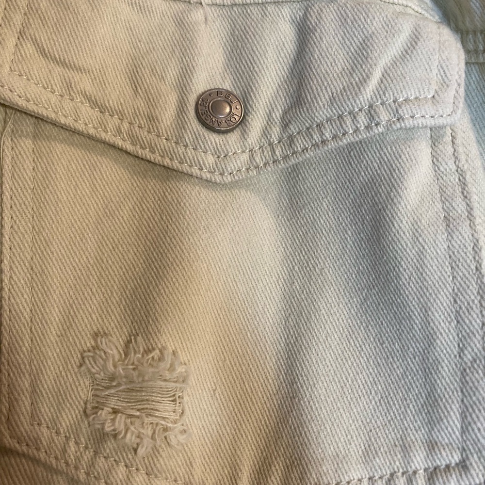 Denim off white distressed jacket